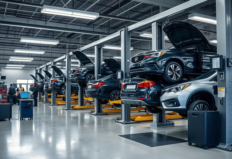 Professional auto service bay at Precision Auto Care in Columbus