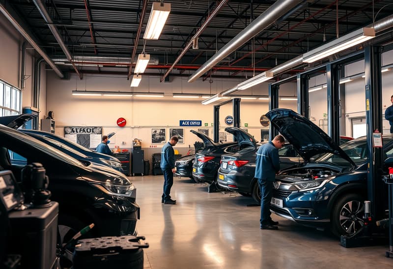 Professional auto mechanics working at Precision Auto Care in Columbus
